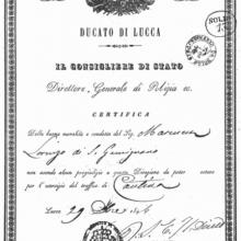 Antica licenza del ristorante - anno 1846