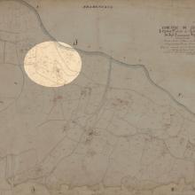 Mappa catastale 1860: in evidenza la zona dove sorgeva la tenuta
